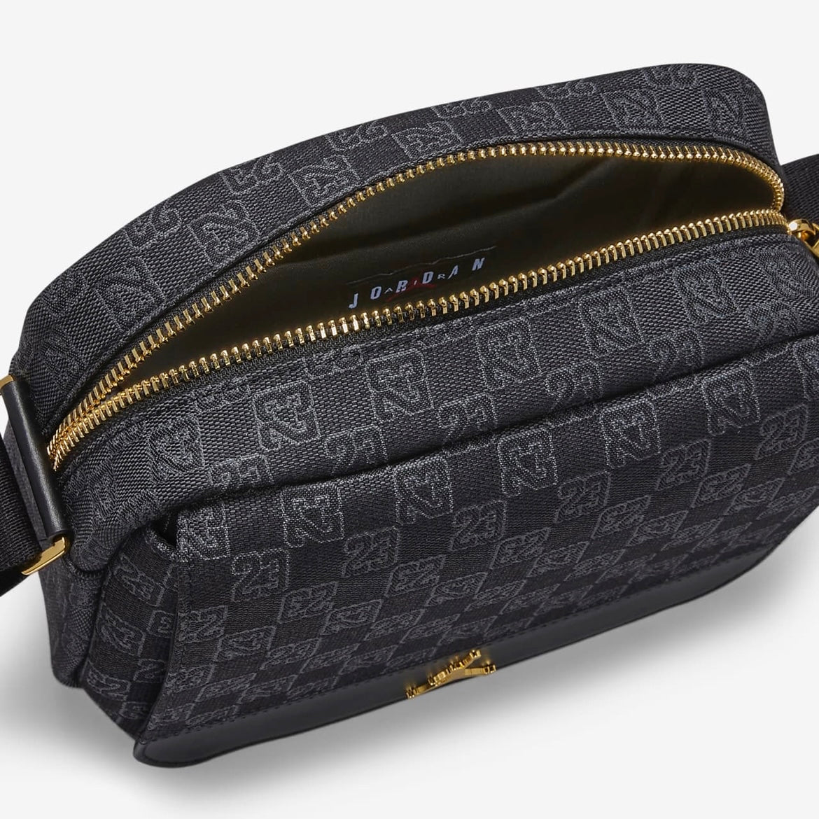 Air Jordan Monogram Crossbody Messenger Bag - Black