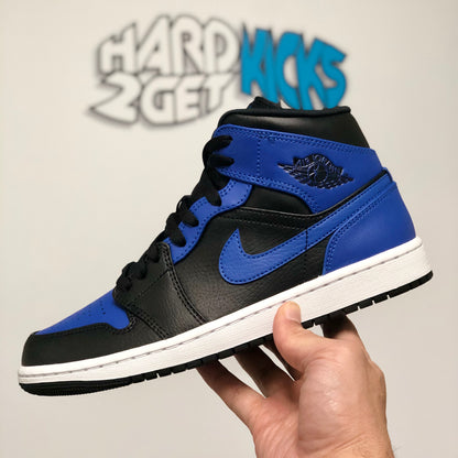 Air Jordan 1 Mid - Black/Hyper Royal