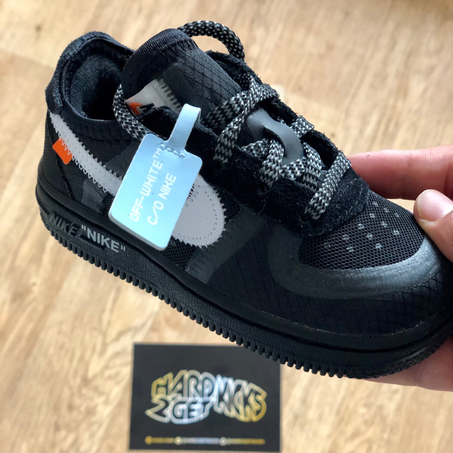 Off White Nike Air Force 1 Toddlers - Black