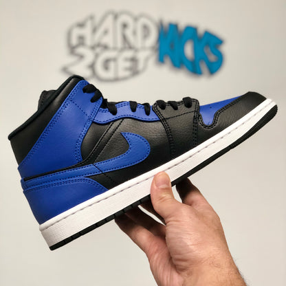 Air Jordan 1 Mid - Black/Hyper Royal