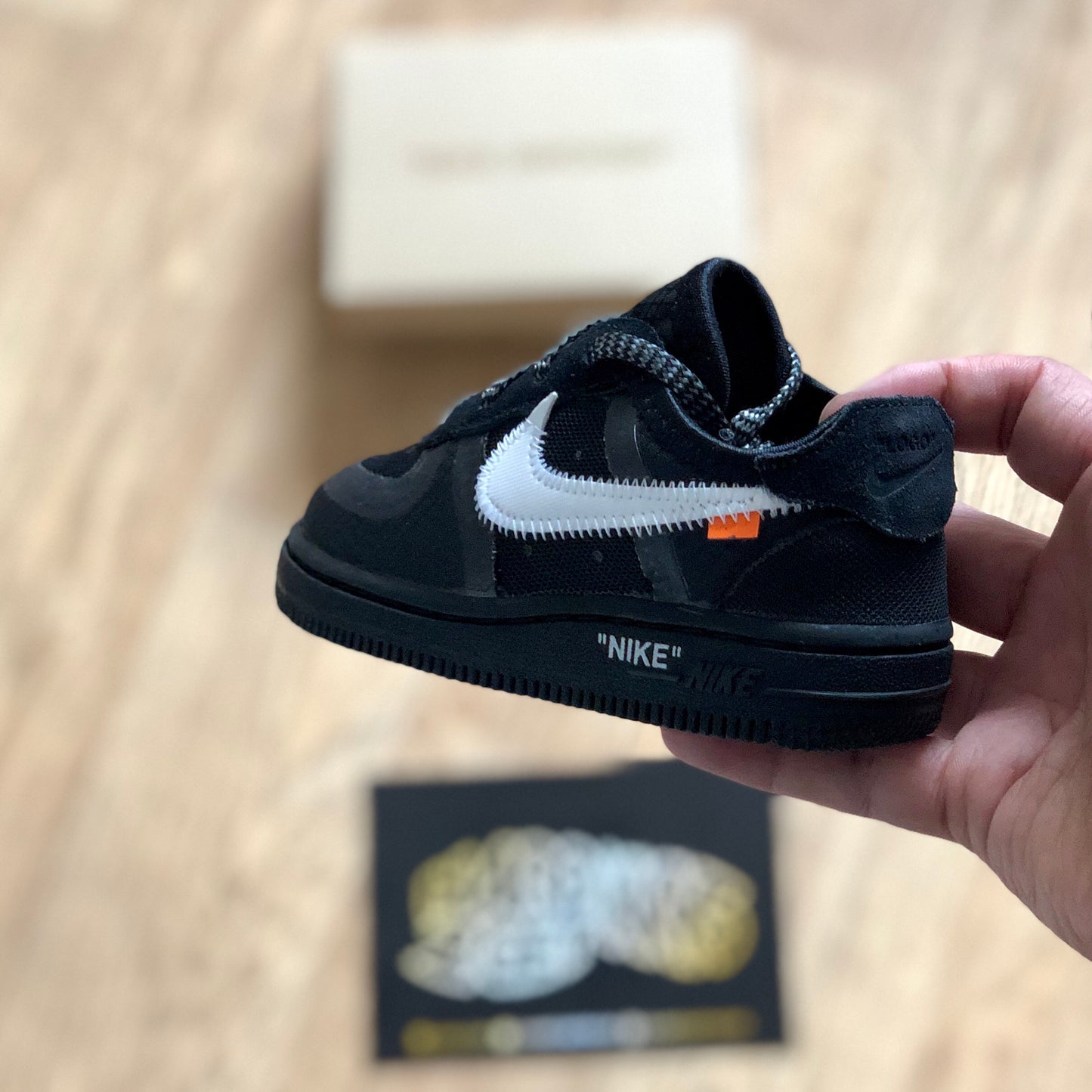 Off White Nike Air Force 1 Toddlers - Black