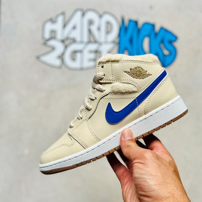 Air Jordan 1 Mid Utility GS - Fleece Pearl White