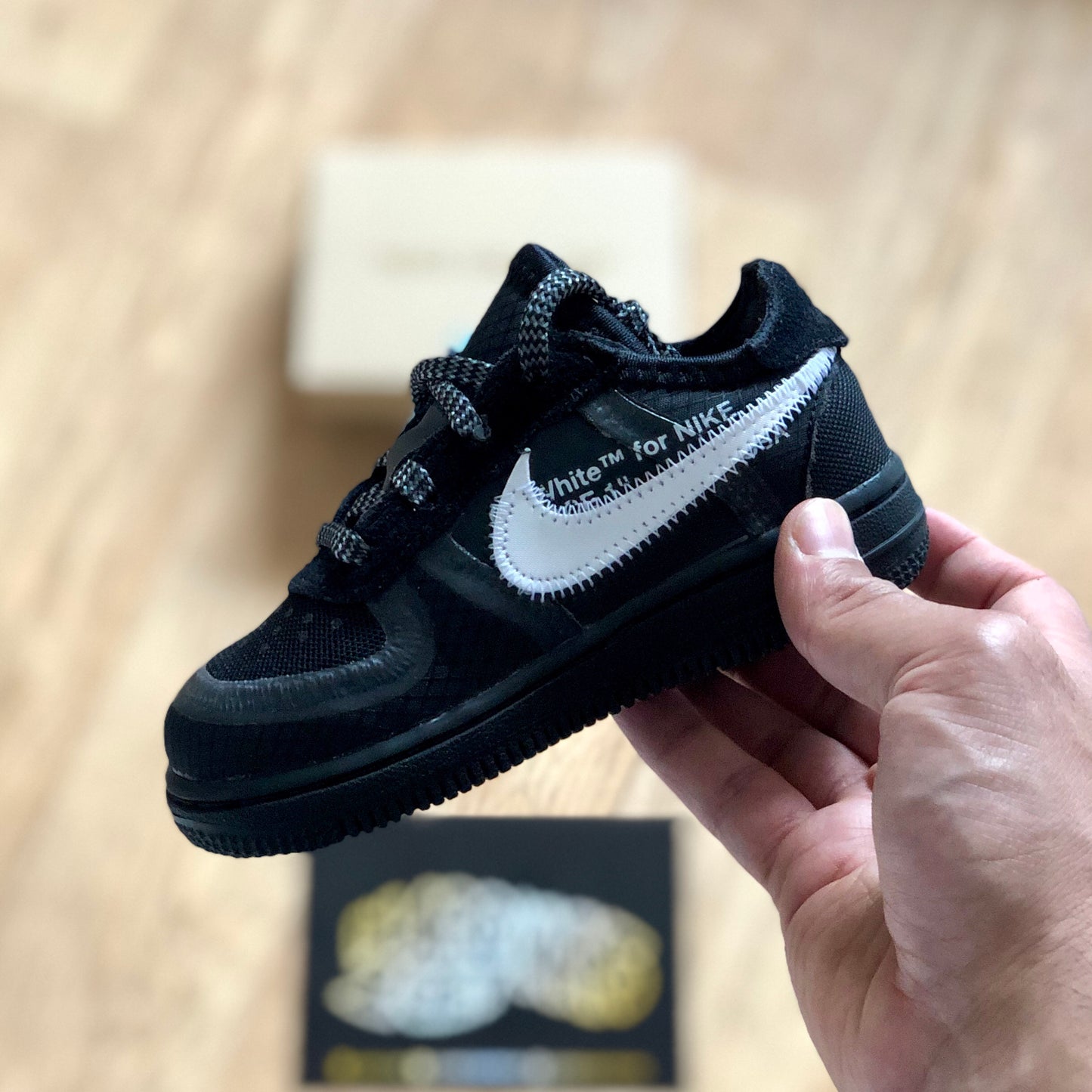 Off White Nike Air Force 1 Toddlers - Black