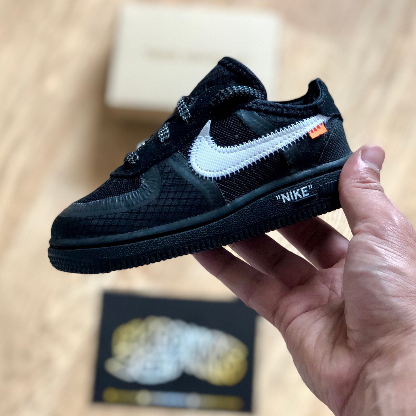 Off White Nike Air Force 1 Toddlers - Black